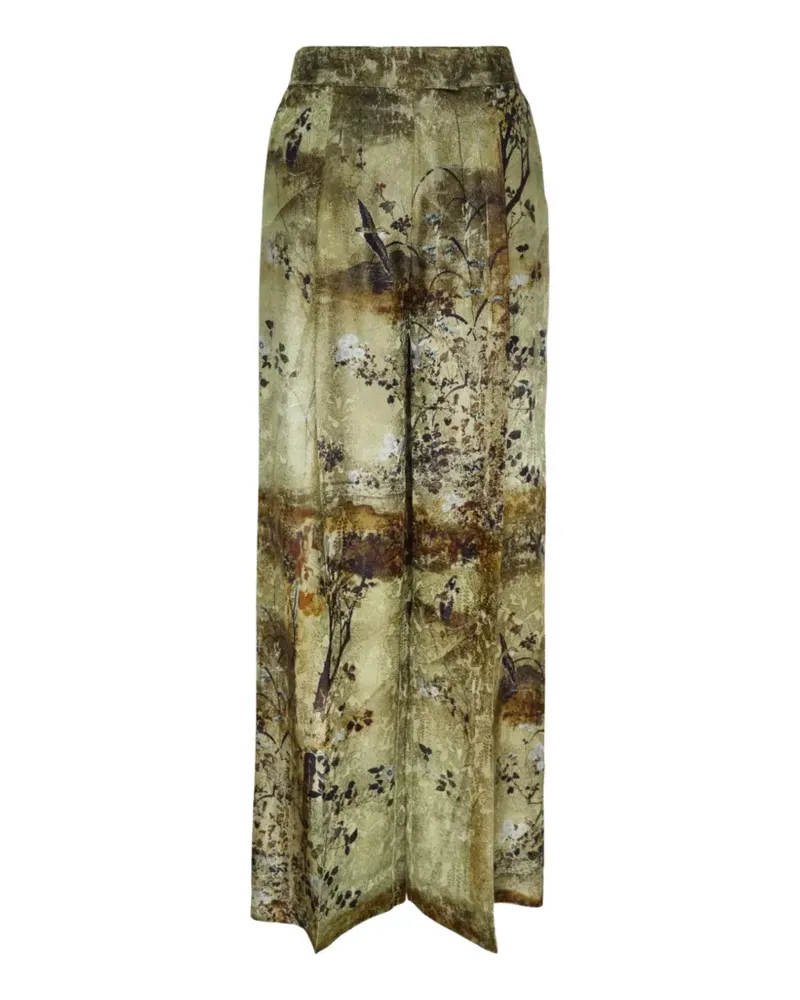 Pierre-Louis Mascia JP282 landscape-print jacquard trousers - Nude Nude