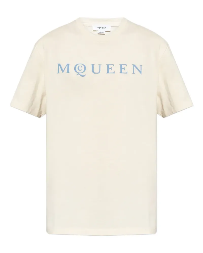 Alexander McQueen T-Shirt mit Logo-Print - Nude Nude