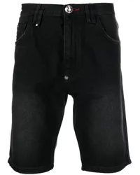 Philipp Plein Knielange Jeans-Shorts Schwarz