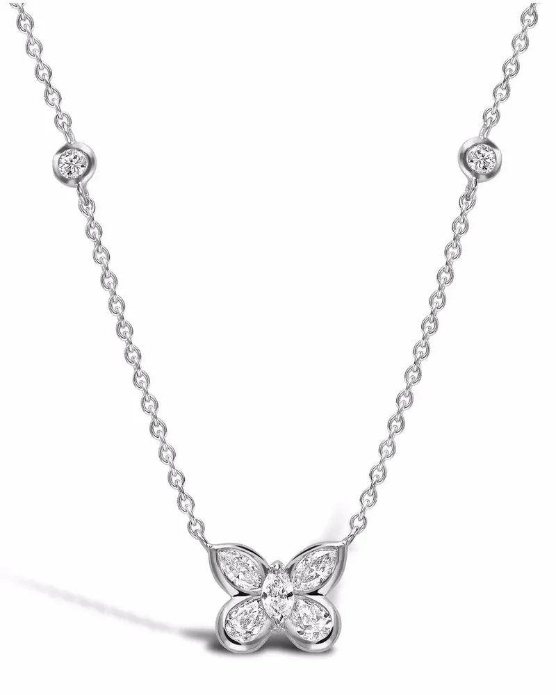 Pragnell 18kt Weißgoldhalskette mit Diamanten - Silber Silber