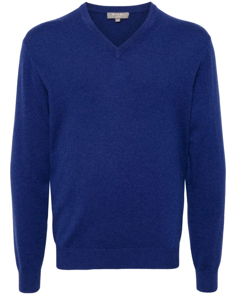 N.Peal Burlington Pullover mit V-Ausschnitt - Blau Blau