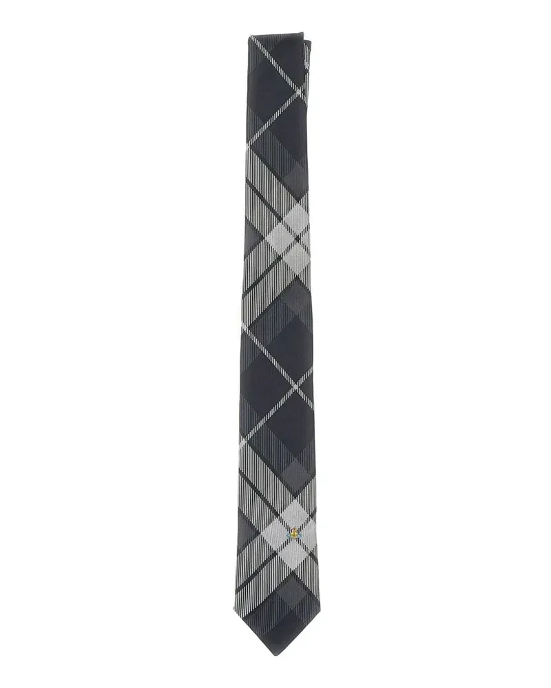 Vivienne Westwood Orb Krawatte mit Schottenkaro - Schwarz Schwarz