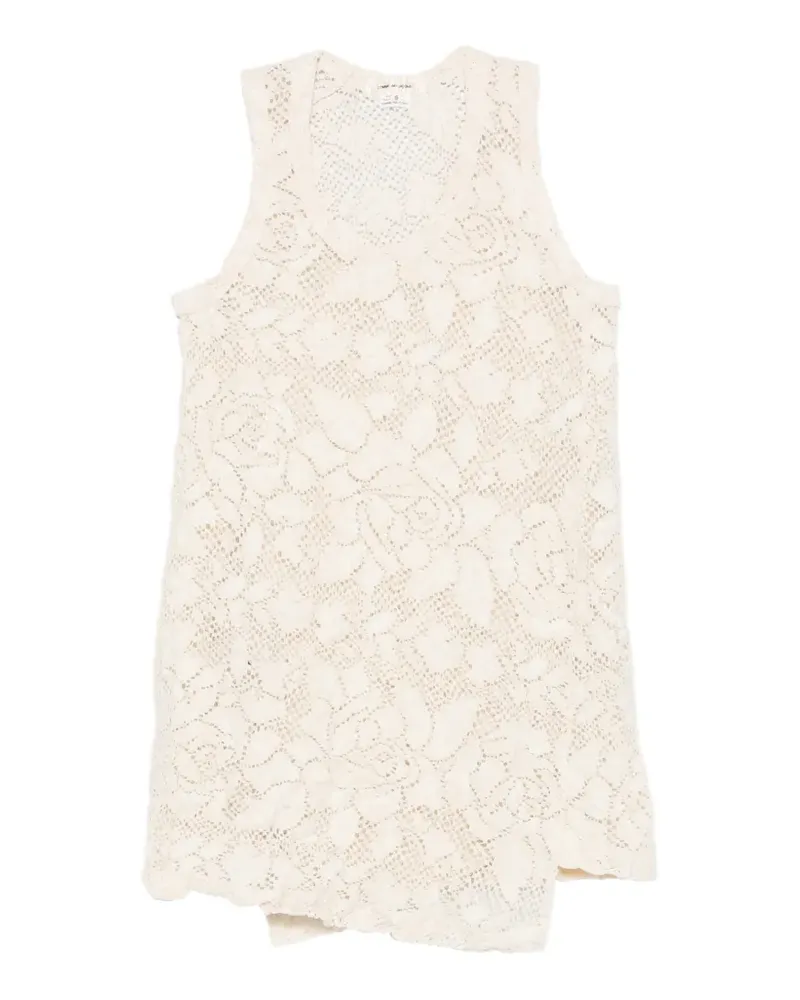 Comme des Garçons floral-lace T-shirt - Nude Nude