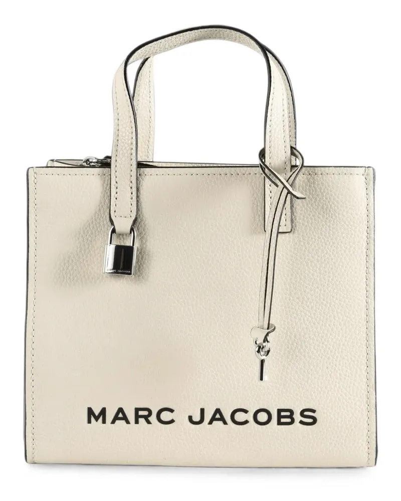 Marc Jacobs Tote Bag aus strukturiertem Leder mit Logo-Anhänger - Nude Nude