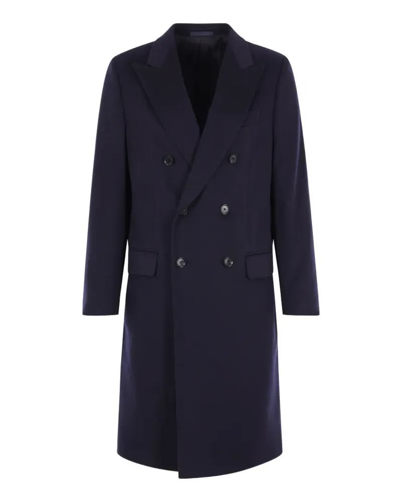 Caruso peak-lapel double-breasted coat - Blau Blau