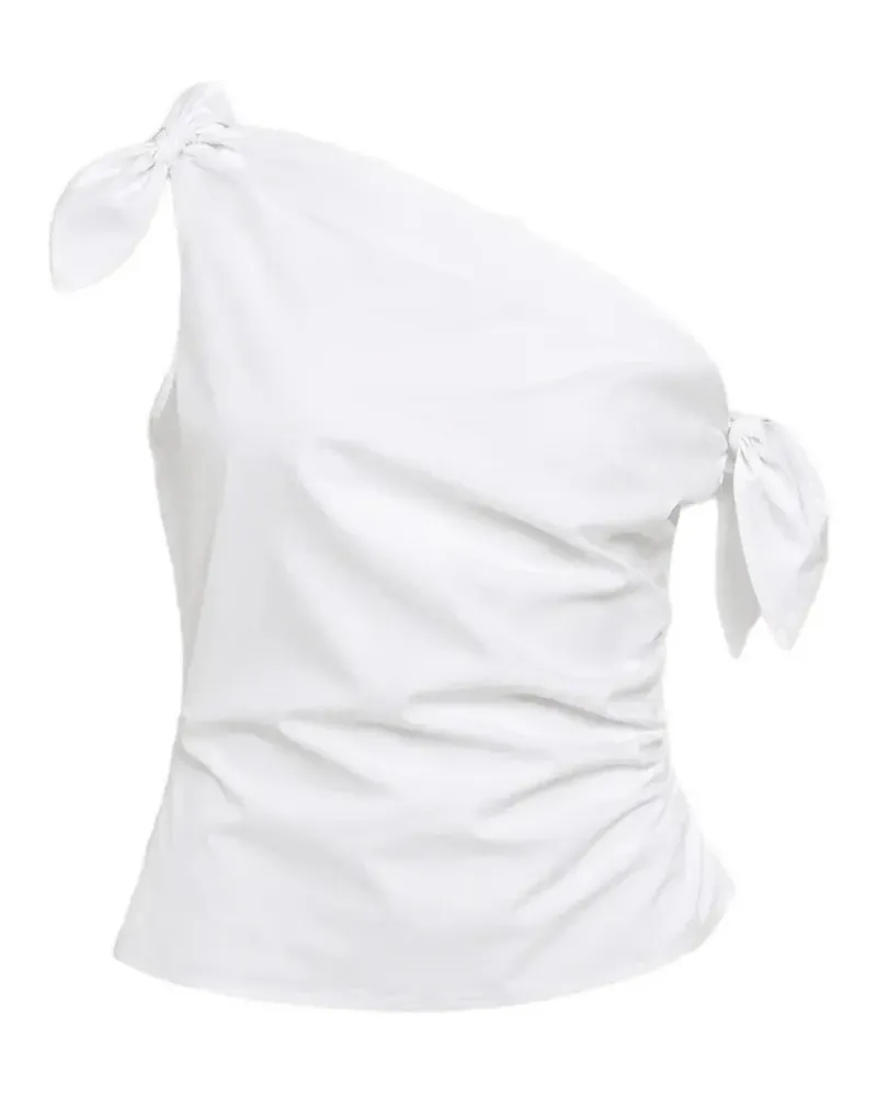 STAUD Bellaria one-shoulder top - Weiß Weiß