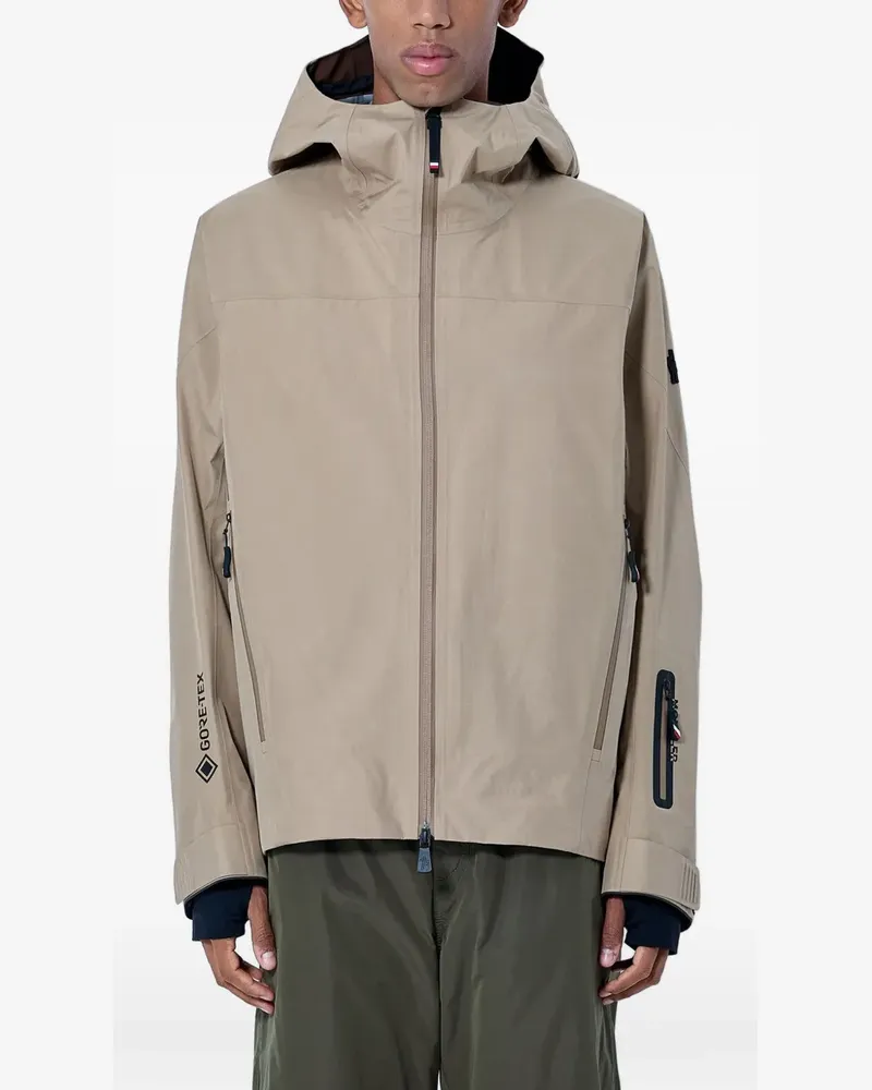Moncler hooded zip-up jacket - Nude Nude