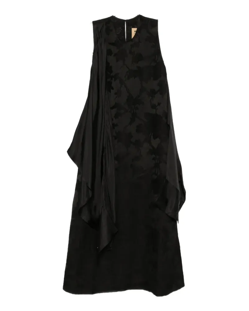 Uma Wang Azzo floral-devoré draped midi dress - Schwarz Schwarz