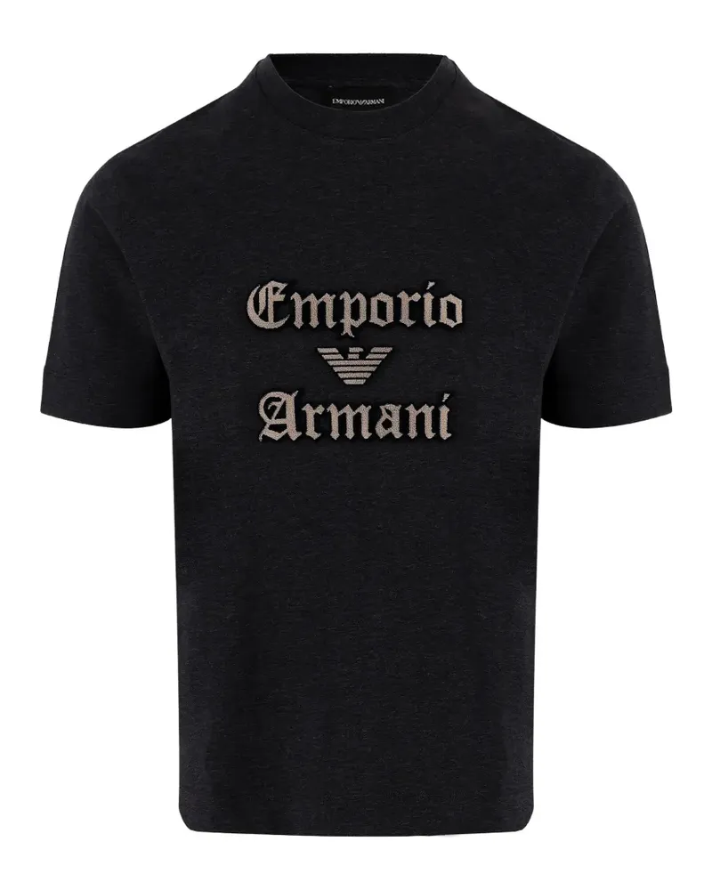 Emporio Armani T-Shirt mit Logo-Prägung - Schwarz Schwarz