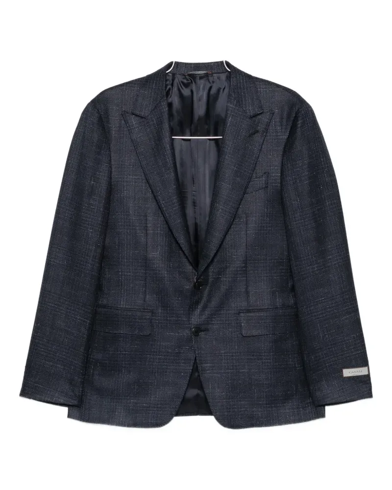 Canali check-pattern single-breasted blazer - Blau Blau