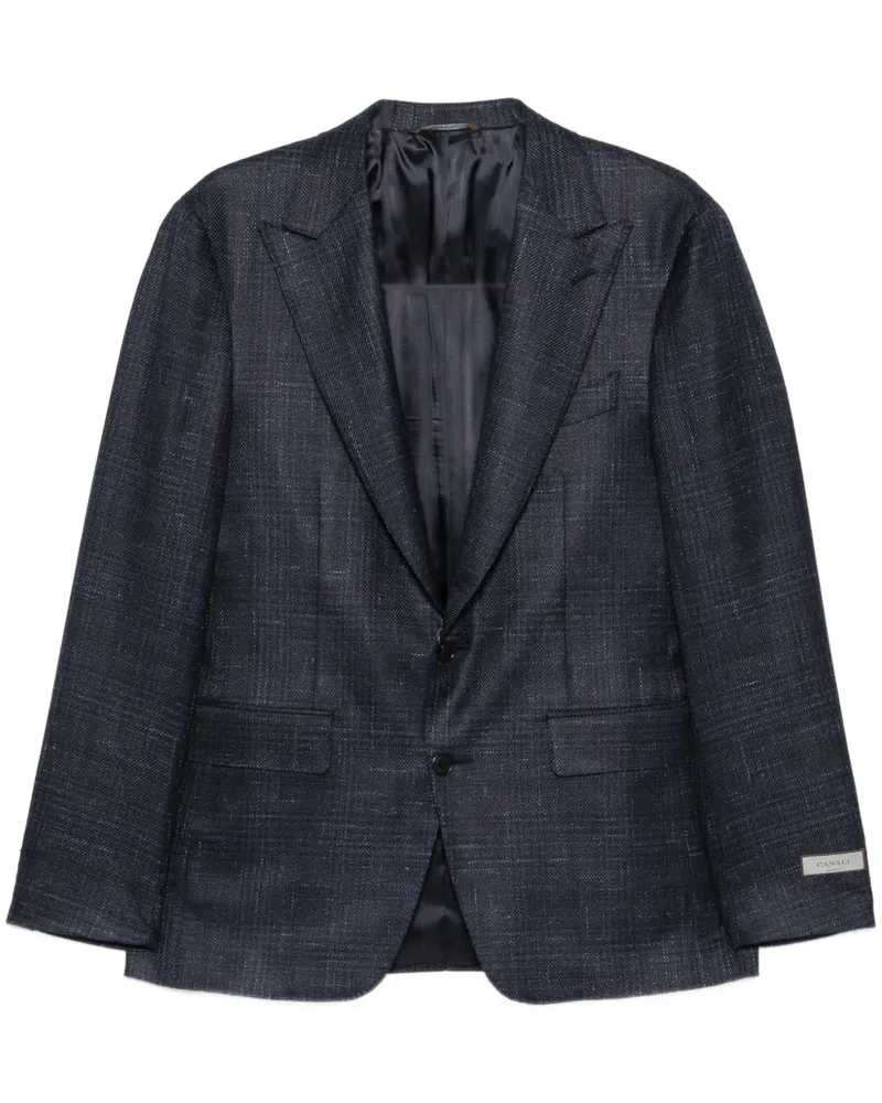 Canali Einreihiges Sakko mit Karomuster - Blau Blau