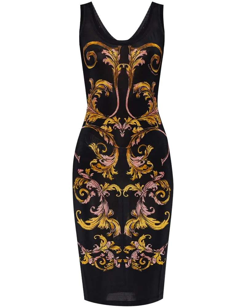 Versace Jeans Barocco Midikleid - Schwarz Schwarz