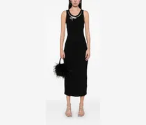Midikleid mit Schlangenkristallen - Schwarz
