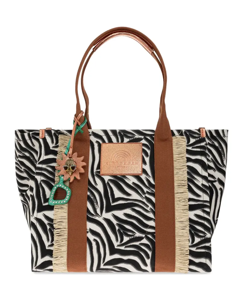 Kurt Geiger large Southbank zebra-print tote bag - Weiß Weiß