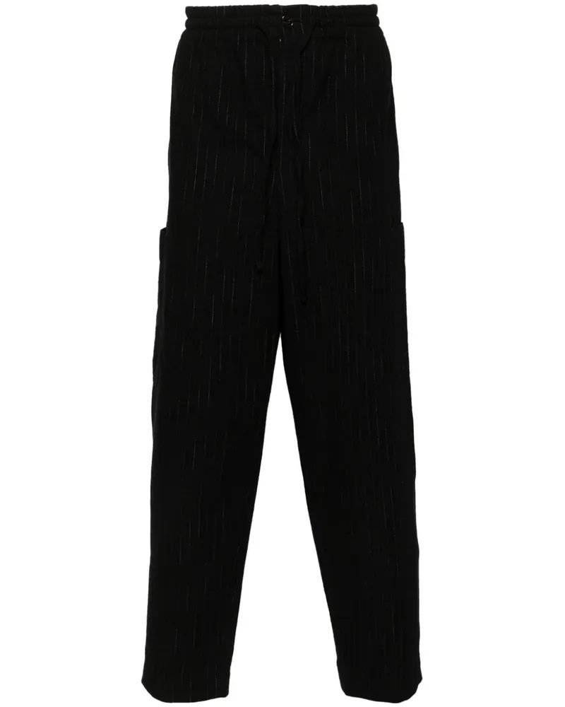 Kenzo Tapered-Cargohose mit Nadelstreifen Schwarz