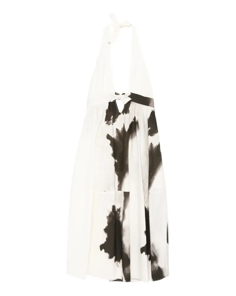 Gentry Portofino abstract-print halterneck maxi dress - Weiß Weiß