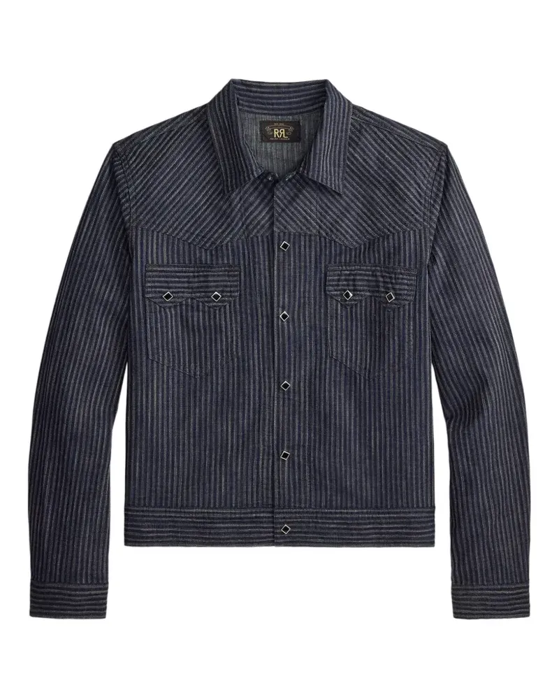 Ralph Lauren Gestreifte Westernjacke mit Ziernaht - Blau Blau