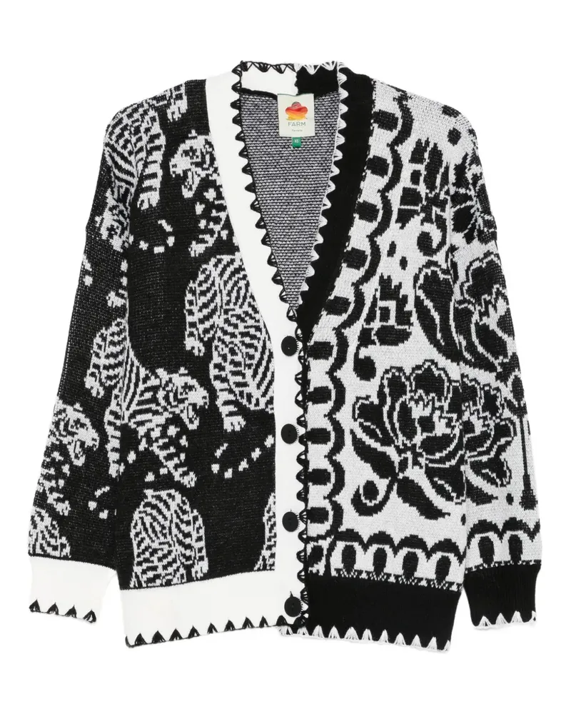 FARM Rio Cardigan im Patchwork-Design - Schwarz Schwarz
