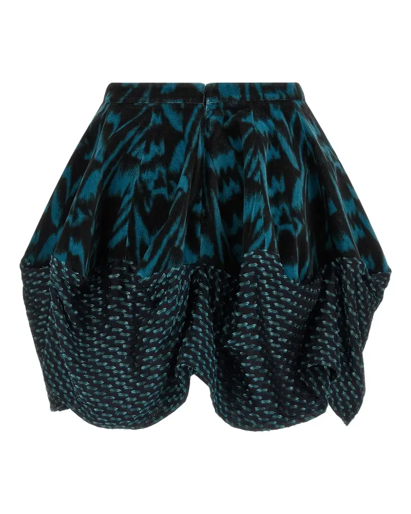 KIKO KOSTADINOV mini Evelyn animal-print velvet skirt - Schwarz Schwarz