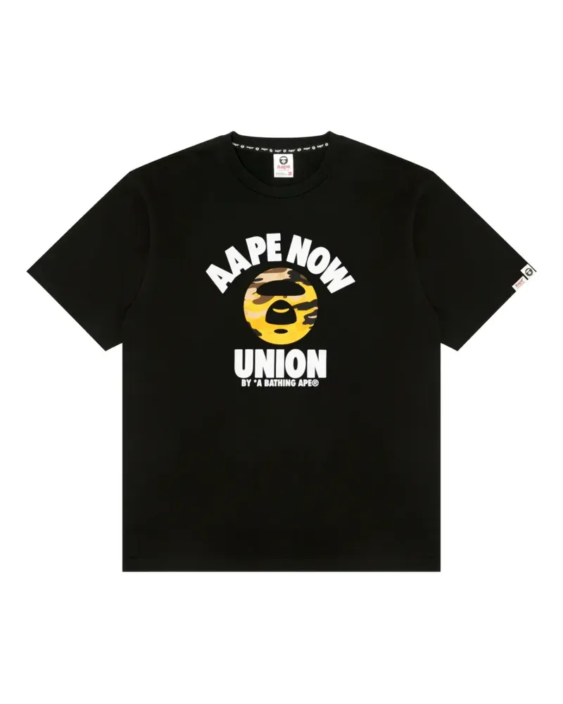 BAPE Moonface T-Shirt mit Logo-Print - Schwarz Schwarz