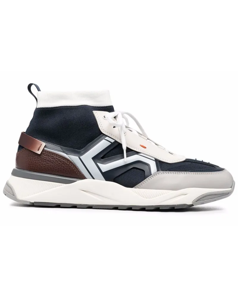 Santoni Sock-Sneakers mit Schnürung - Blau Blau