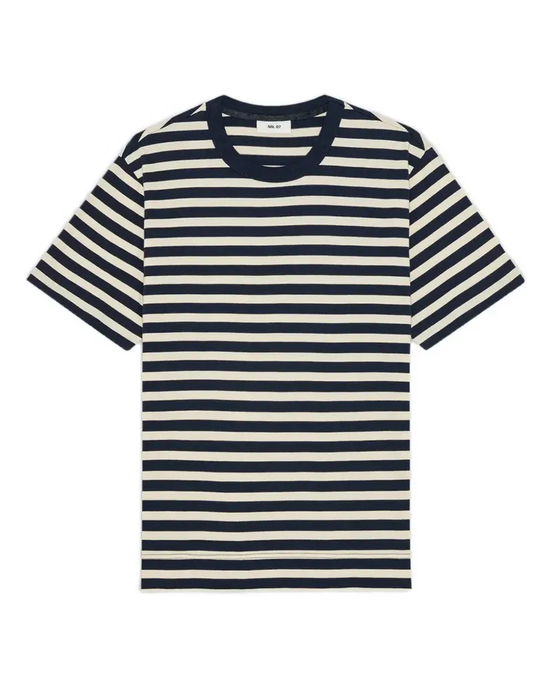 NN 07 Gestreiftes Pedro T-Shirt - Blau Blau