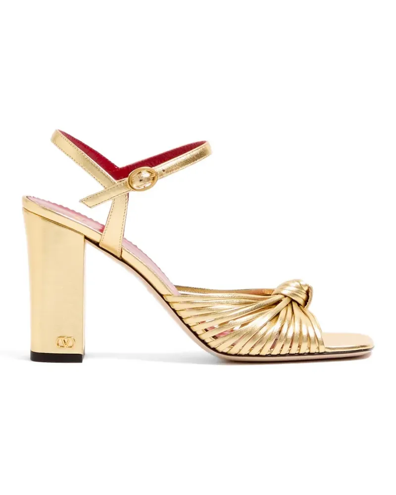 Valentino Garavani Laminierte Annet Nappa-Sandalen 90mm - Gold Gold