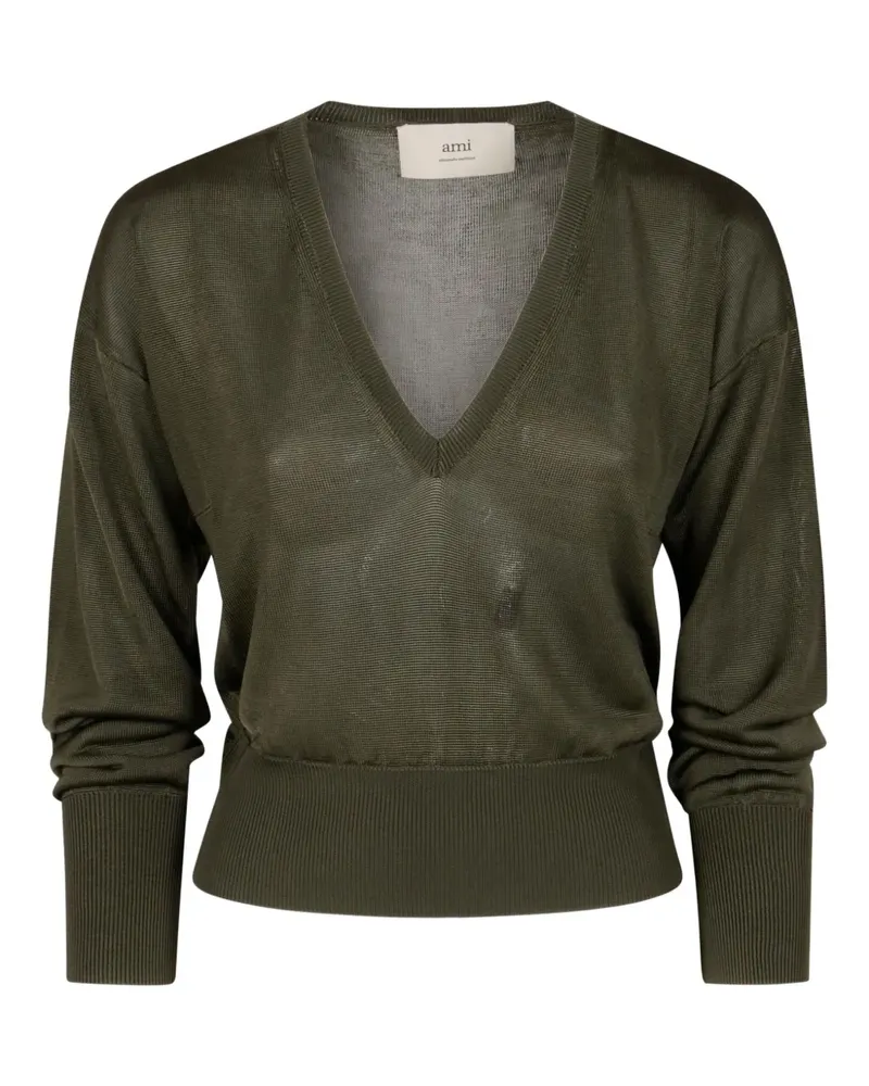 AMI Paris Pullover mit V-Ausschnitt - Grün Grün