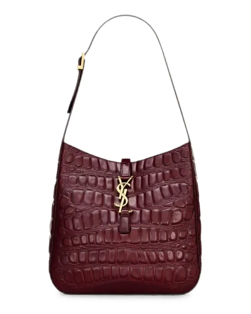 Saint Laurent Le 5 à 7 crocodile-embossed leather shoulder bag - Rot Rot