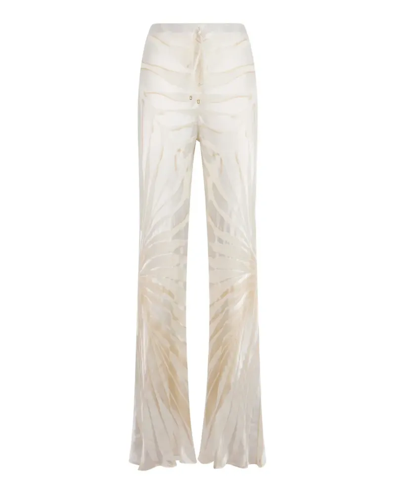 Roberto Cavalli Devoré-Hose mit Kordelzug - Weiß Weiß