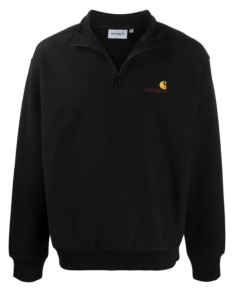 Carhartt WIP Sweatshirt mit kurzem Reißverschluss - Schwarz Schwarz