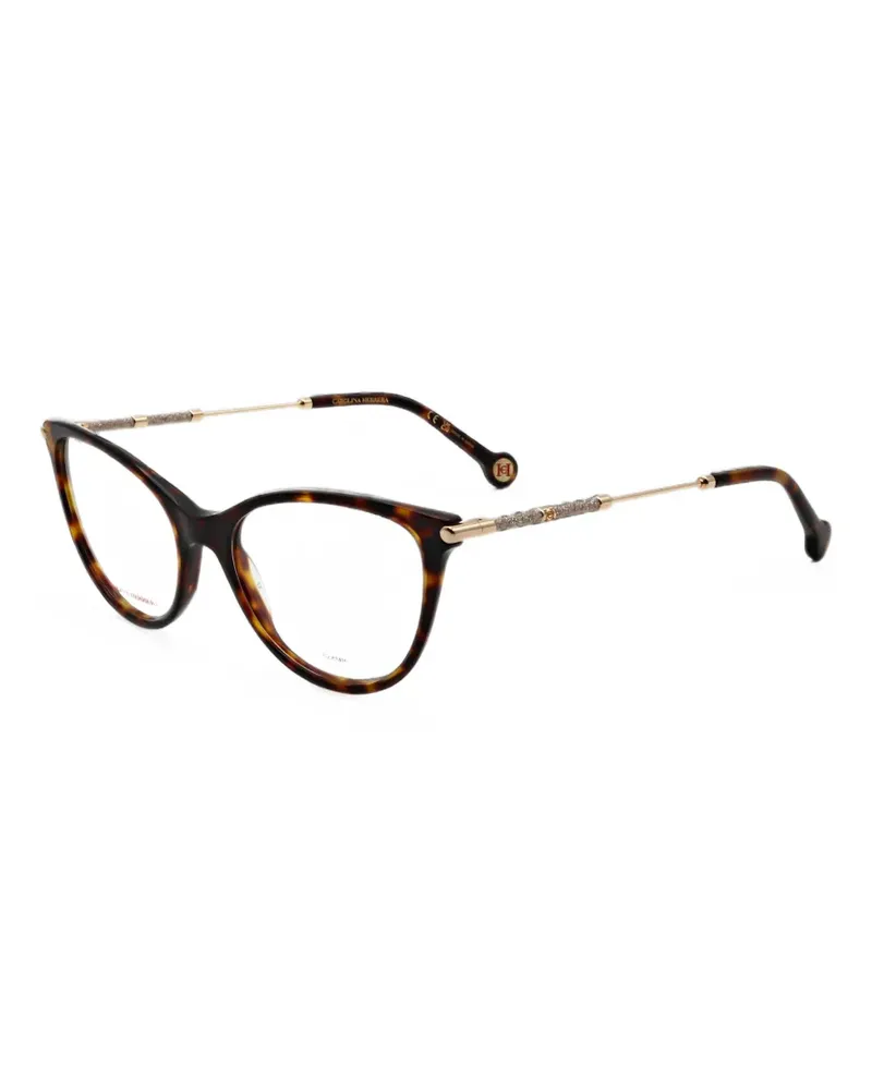Carolina Herrera New York tortoiseshell-effect cat-eye glasses - Braun Braun
