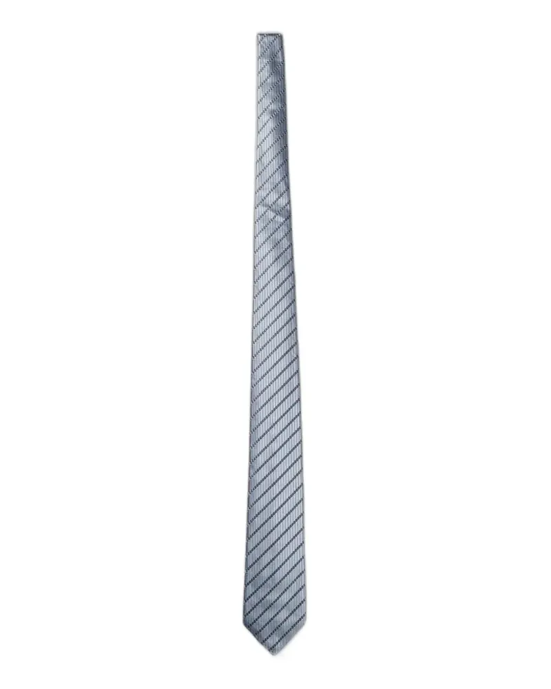 Emporio Armani Seidenkrawatte mit diagonalen Streifen - Blau Blau