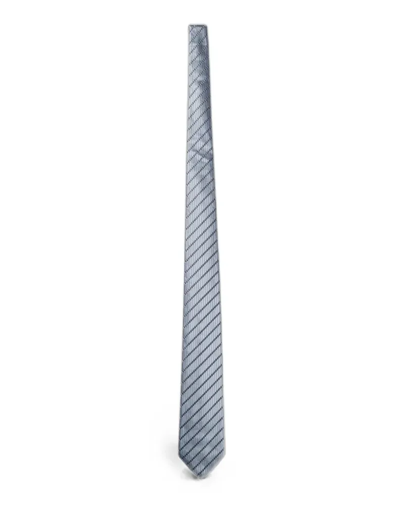 Emporio Armani diagonal-stripe silk tie - Blau Blau
