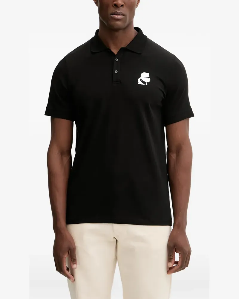 Karl Lagerfeld logo polo shirt - Schwarz Schwarz