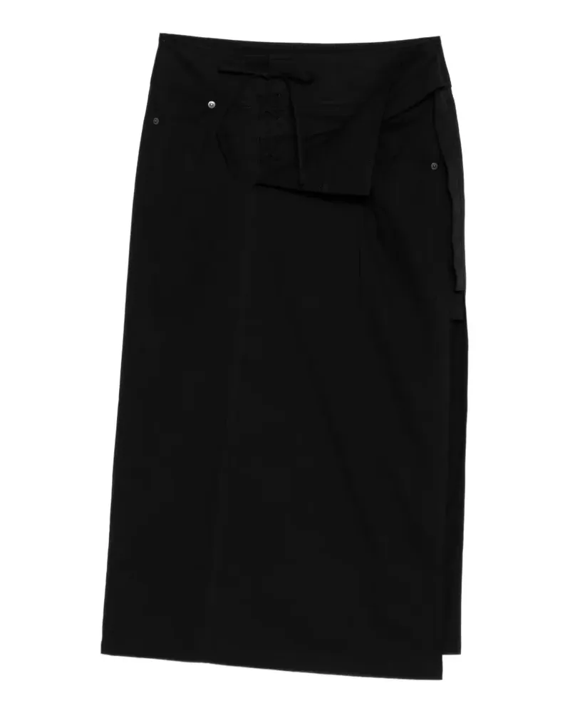 Yohji Yamamoto Rock mit Schnürung - Schwarz Schwarz