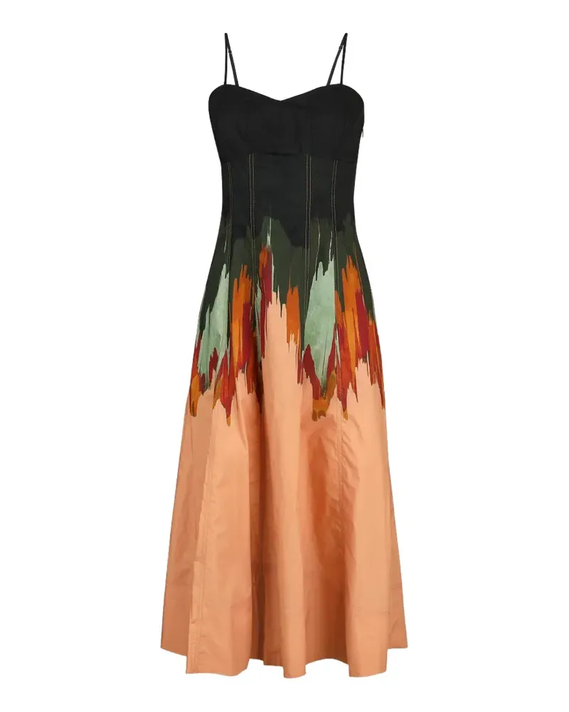 Ulla Johnson Fiora floral-print midi dress - Orange Orange