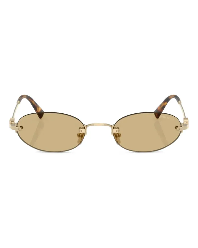 Miu Miu A54S Sole Sonnenbrille mit ovalem Gestell - Gold Gold