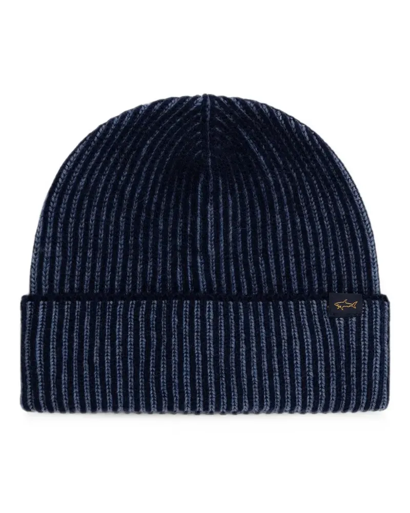 Paul & Shark ribbed-knit beanie hat - Blau Blau