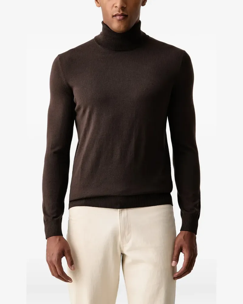 JOOP! roll-neck fine-knit sweater - Braun Braun
