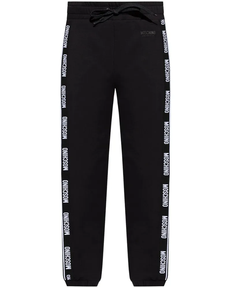 Moschino Lounge-Hose mit Logo-Streifen - Schwarz Schwarz