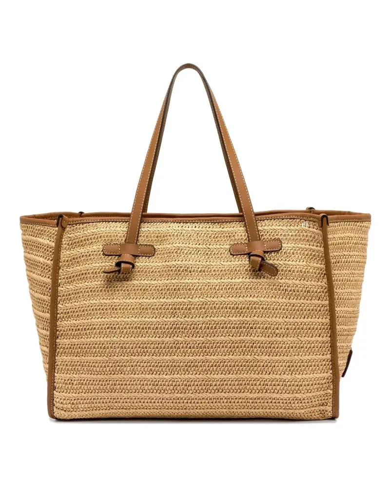 Gianni Chiarini large Marcella leather-trim tote bag - Nude Nude