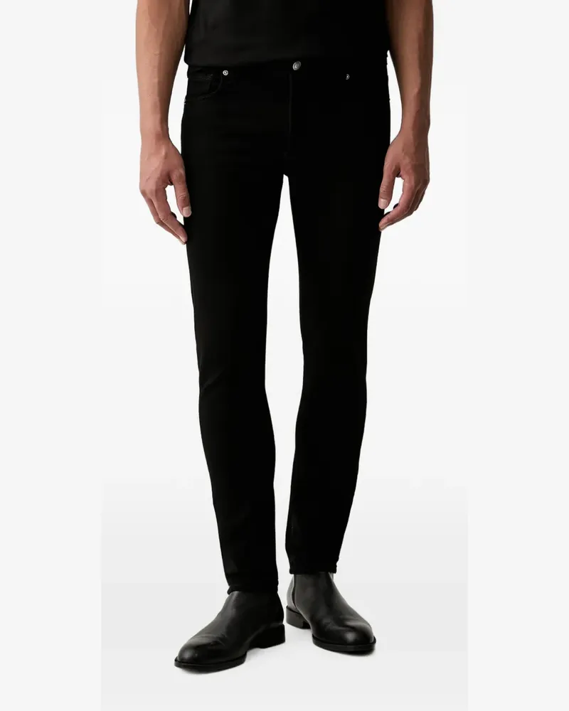 Guess Slim-Fit-Jeans mit Logo-Patch - Schwarz Schwarz