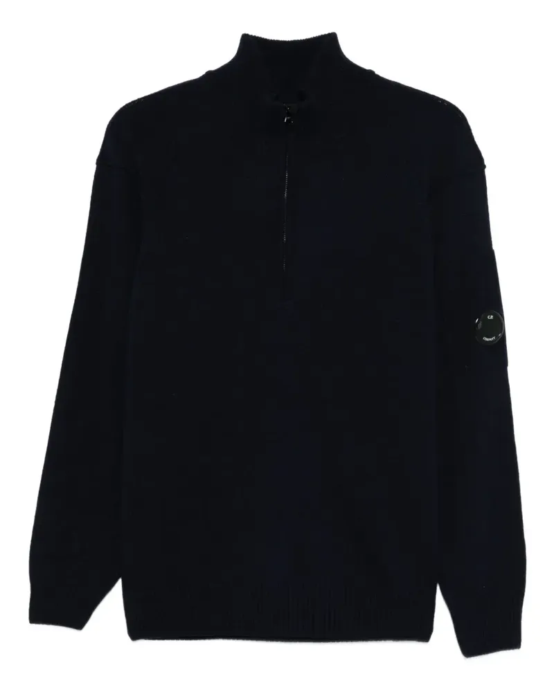 C.P. Company Half-Zip-Pullover mit Linsen-Detail - Schwarz Schwarz