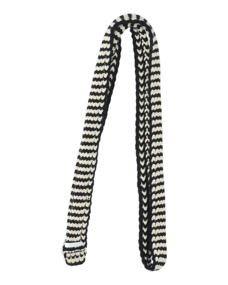 LOW CLASSIC striped scarf - Schwarz Schwarz