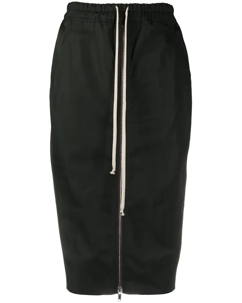 Rick Owens Bleistiftrock mit Kordelzug - Schwarz Schwarz