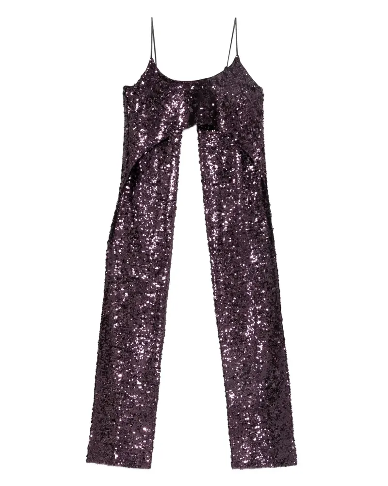 Paco Rabanne Top mit Pailletten - Violett Violett