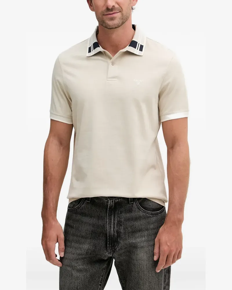 Barbour Callington Poloshirt mit Check - Nude Nude