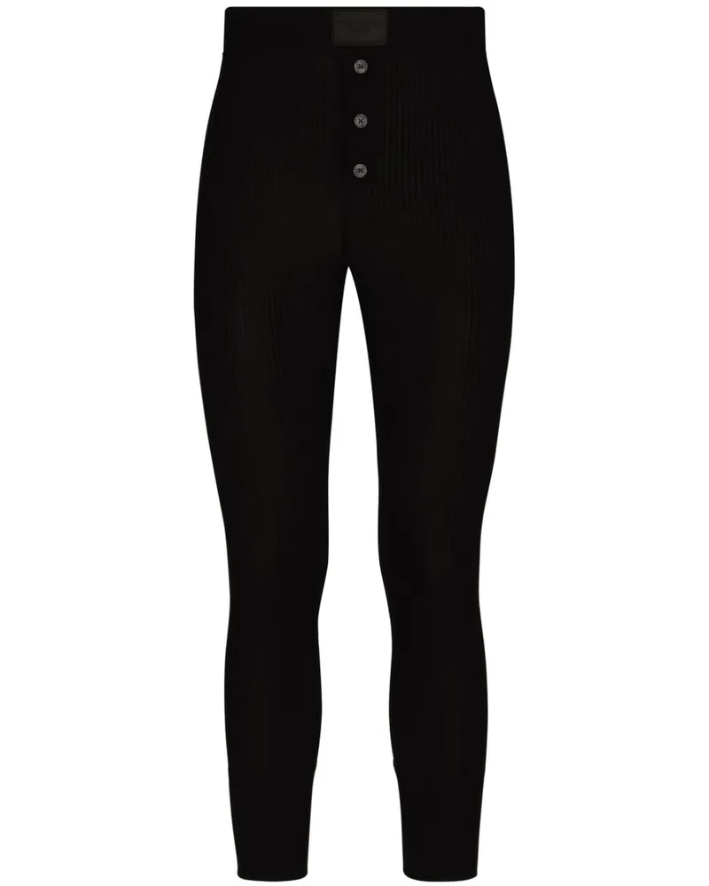 Dolce & Gabbana Gerippte Leggings - Schwarz Schwarz
