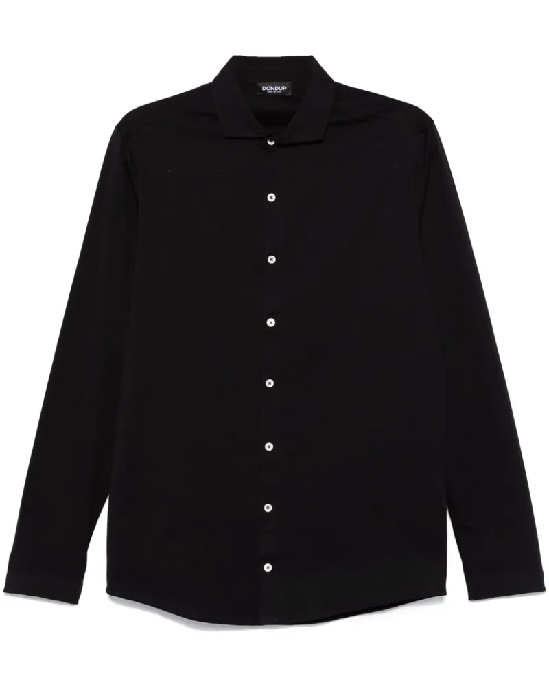 Dondup Hemd mit Jersey-Struktur - Schwarz Schwarz